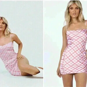 Princess Polly Pastel Pink Checkered Mini Dress